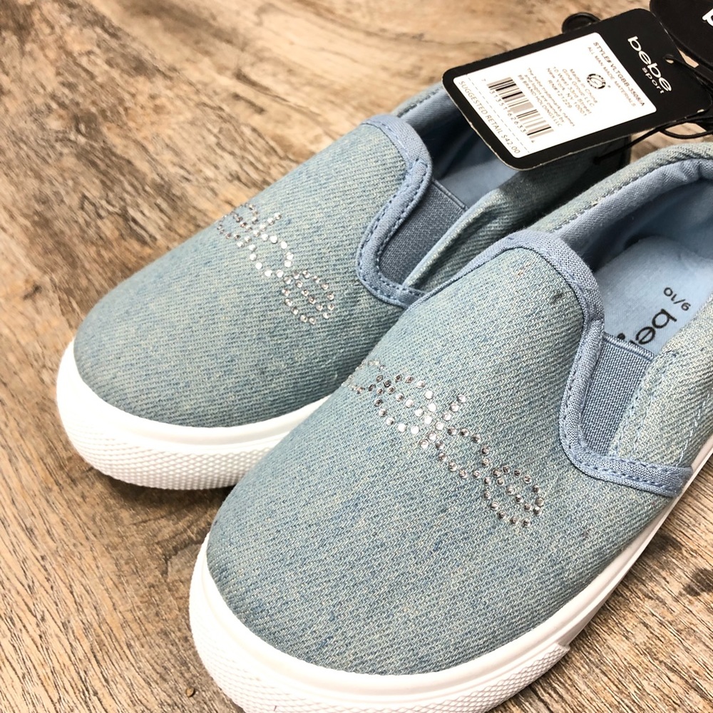 Bebe slip on girls tennis shoes new - Picture 2 of 4